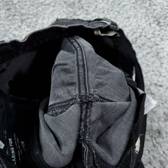 Madewell 9" Mid High Rise Skinny Jeans Ripped Distressed Size 25 Black Sea H2230 - Picture 8 of 13